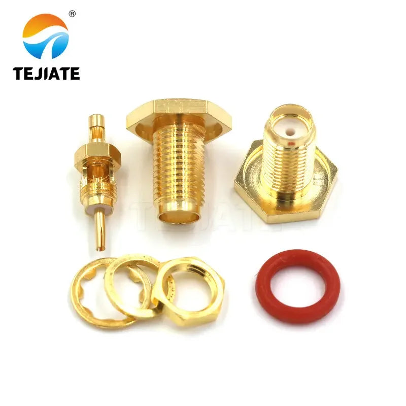 50PCS SMA Female/male Header RPSMA-KY/KWE-1.13 Outer Screw Inner Pin/hole Reverse Connection Pressure Welding Feeder Connector