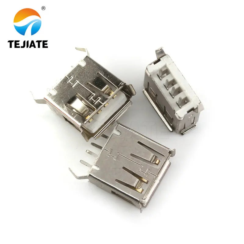 10PCS USB A-type female socket A female B female socket curling 90/180 degrees flat mouth square mouth straight plug patch