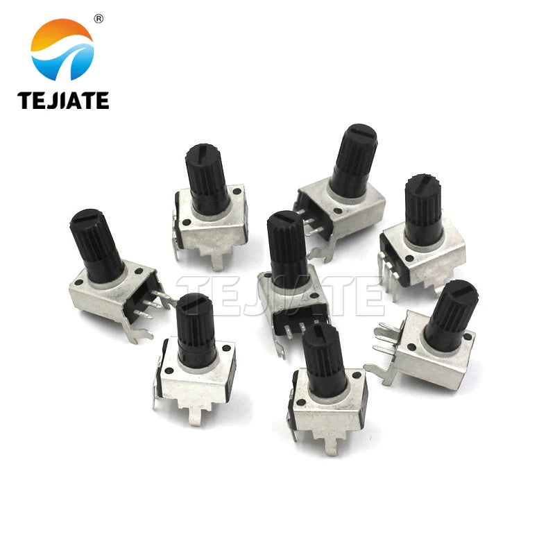 5PCS 0932 potentiometer Direct plug-in vertical adjustable resistor vertical 5K 10K 50k 100K 3-foot long handle 12.5MM RV09 type