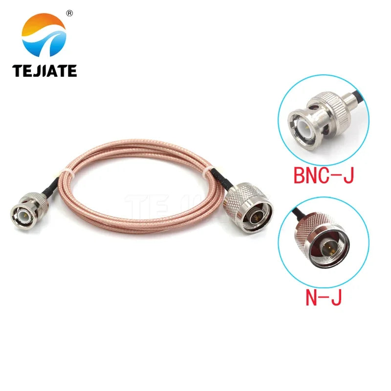 1PCS TEJIATE Adapter Cable N To BNC Type NJ Convert BNCJ 8-90CM 1M 1.5M 2M Length Connector RG316 Wire