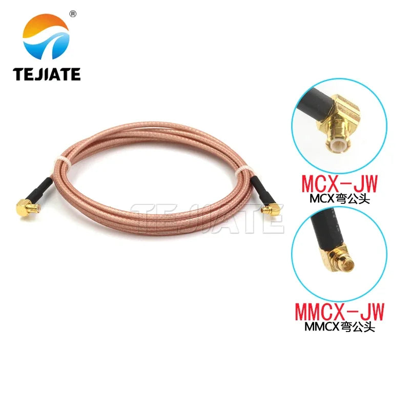 1PCS MCX bent male to MMCX adapter wire MCX-JW to MMCX male to female connector wire RG316
