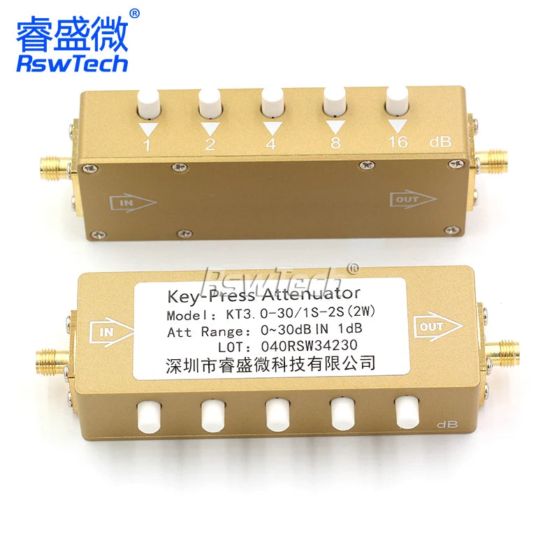 1PCS SMA N-type RF button adjustable key signal attenuator 0-30dB 0-60dB 0-90dB step 2W high power 0-4GHz