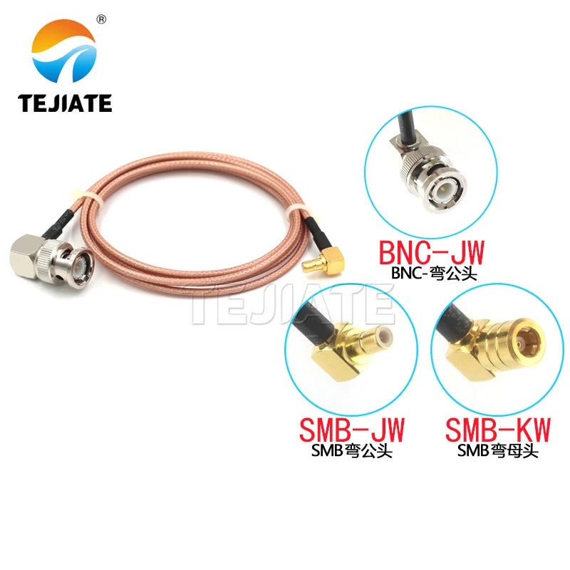 1PCS BNC bent male to SMB bent male female adapter wire SMB-JW SMB-KW to BNCD-JW RF wire RG316 coaxial impedance 50 ohms