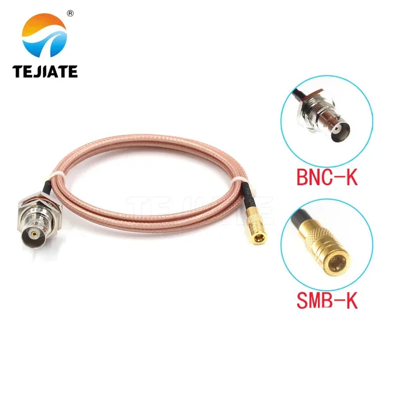 1PCS TEJIATE Adapter Cable SMB To BNC Type SMBK Convert BNCK 8-90CM 1M 1.5M 2M Length Connector RG316 Wire
