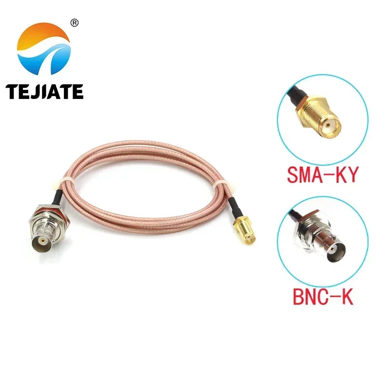 1PCS TEJIATE Adapter Cable BNC To SMA BNC-K Convert SMA-KY 8-90CM 1 1.5 2M Length Connector RG316 Wire