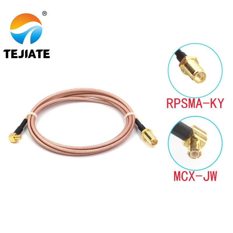 1PCS TEJIATE Adapter Cable MCX To RPSMA Type MCX-JW Convert RPSMA-KY 8-90CM 1M 1.5M 2M Length Connector RG316 Wire