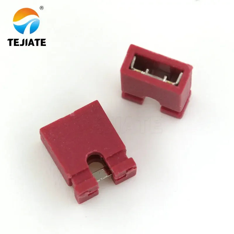 100 PCS 2.54mm Standard Circuit Board Jumper Cap Shunts Short Circuit Cap Connector cap Red White Blue