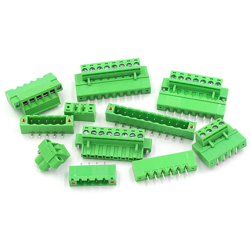 1PCS 2EDGKM 5.08mm fixed ear plug-in screw straight pin bent pin PCB wiring terminal 2P/3P/4P/5P/6P/7P/8P/10P/11P/12P