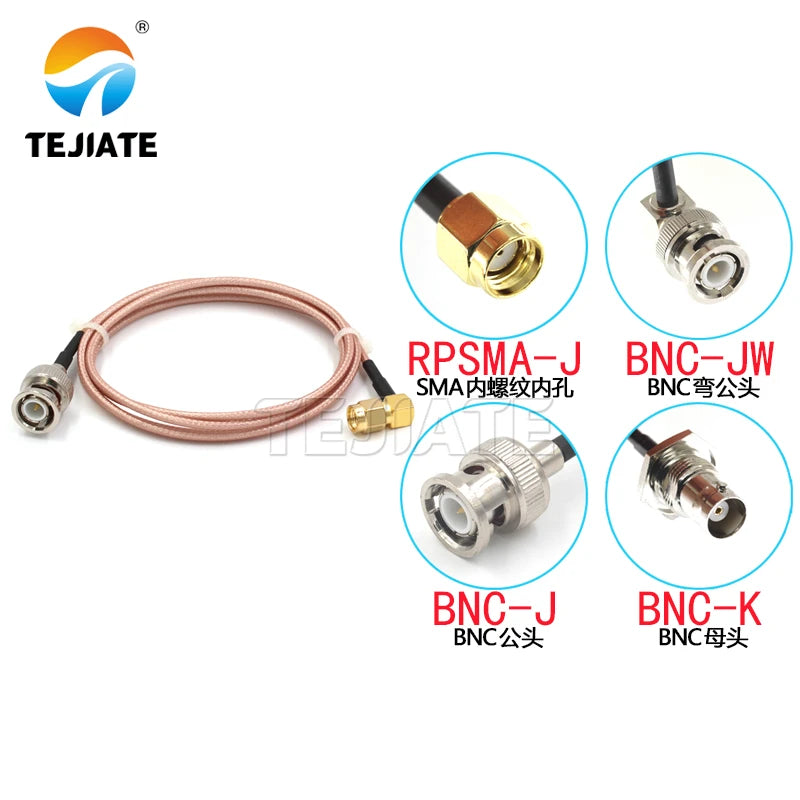 1PCS 50 Ω RPSMA-JW to BNC adapter cable RPSMA-J to BNC male female RF cable RG316 extension cable