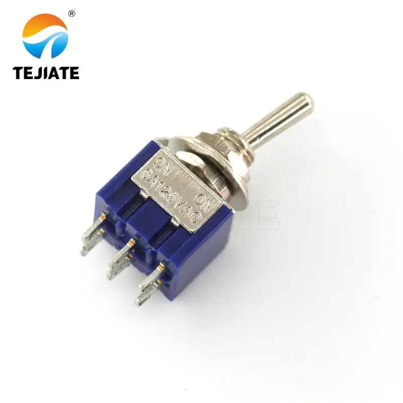 5pcs MTS-202 DPDT Switch 6A 125V AC 6-Pin ON-ON Mini Toggle Switches 31*13*12mm For Switching Lights Motors Mayitr