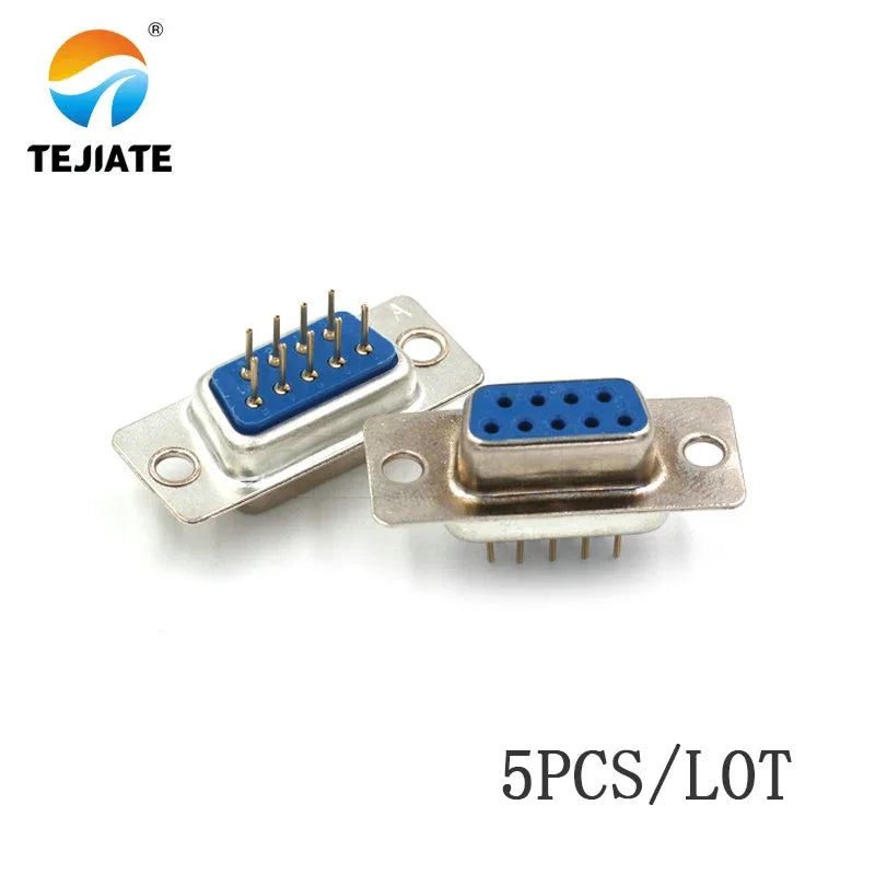 5pcs RS232 DB9 9 Pin Solder Connector DB9 Female Male Serial Port Plastic Potection Shell Cover For VGA Connectors