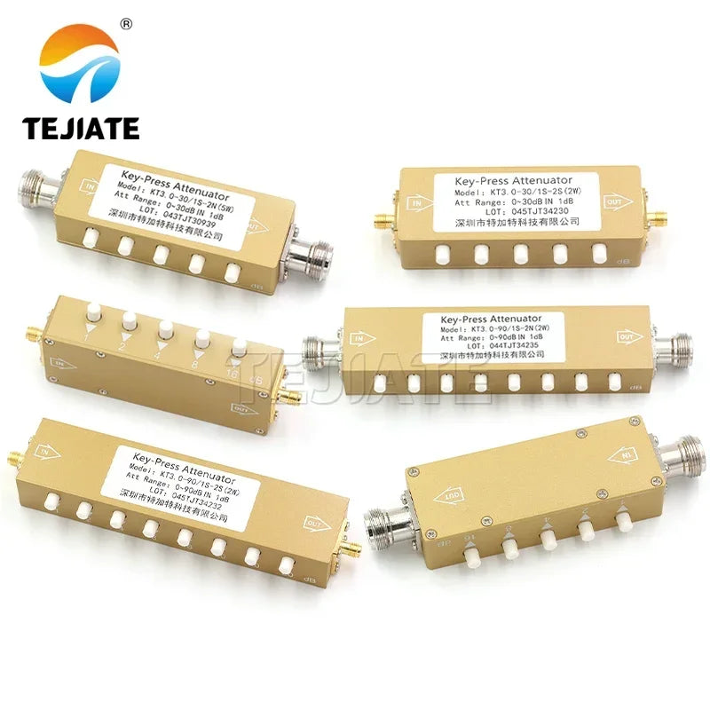 1PCS SMA N-type RF Button Adjustable Key Signal Attenuator 0-30dB 0-60dB 0-90dB Step 2W High Power 0-4GHz