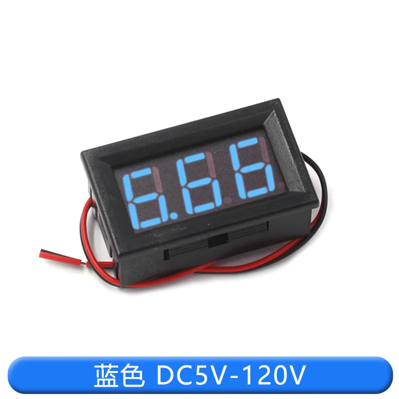 Two-wire DC5V-120V DC Digital Voltmeter Digital Voltmeter Head Motorised Vehicle Head Anti-Reverse Connection 0.56