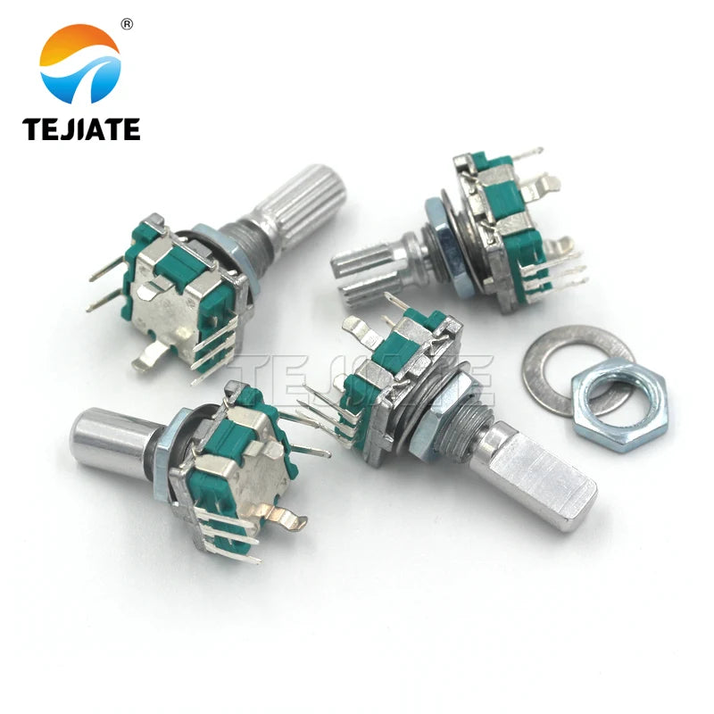1pcs Incremental 360 Rotary Encoder Knob Button Switch EC11 Digital Potentiometer 15/20mm Plum Half Shaft Potentiometer
