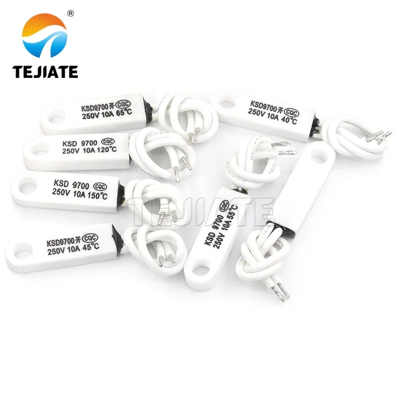 KSD9700 Ceramic temperature switch with hole 40 degrees ~ 90 degrees normally open normally closed 10A 250V