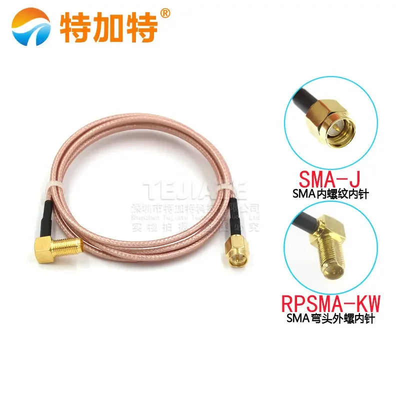 2PCS TEJIATE SMA Male Header To SMA Bent Header Outer Screw Inner Pin/Hole  Jump Wire SMA-J RPSMA-KW Cable RG316 Wire 0.08~2M
