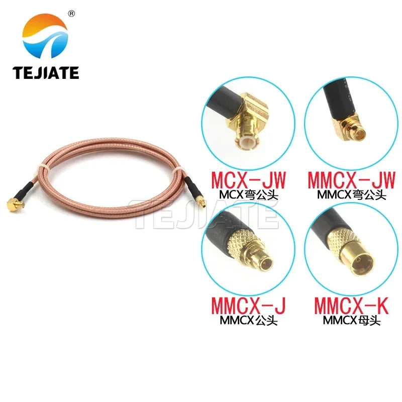 1PCS MCX Bent Male To MMCX Adapter Wire MCX-JW To MMCX Male To Female Connector Wire RG316