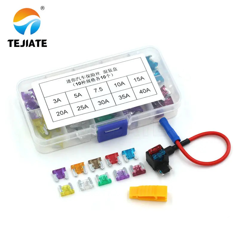 Micro Mini Small Blade Fuse Auto Car Truck Motorcycle 3A,5A,7.5A,10A,15A,20A,25A,30A,35A,40A with Box Holder Electric Appliance