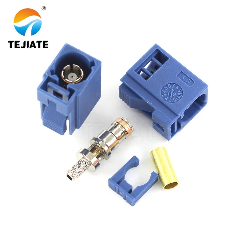 1PCS Fakra-c Female and Male Soldering RF Coaxial Connector Radio Crimp Straight Unfinished Line