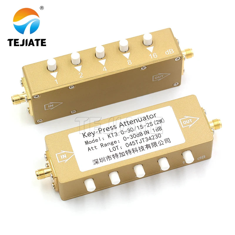 1PCS SMA N-type RF button adjustable key signal attenuator 0-30dB 0-60dB 0-90dB step 2W high power 0-4GHz