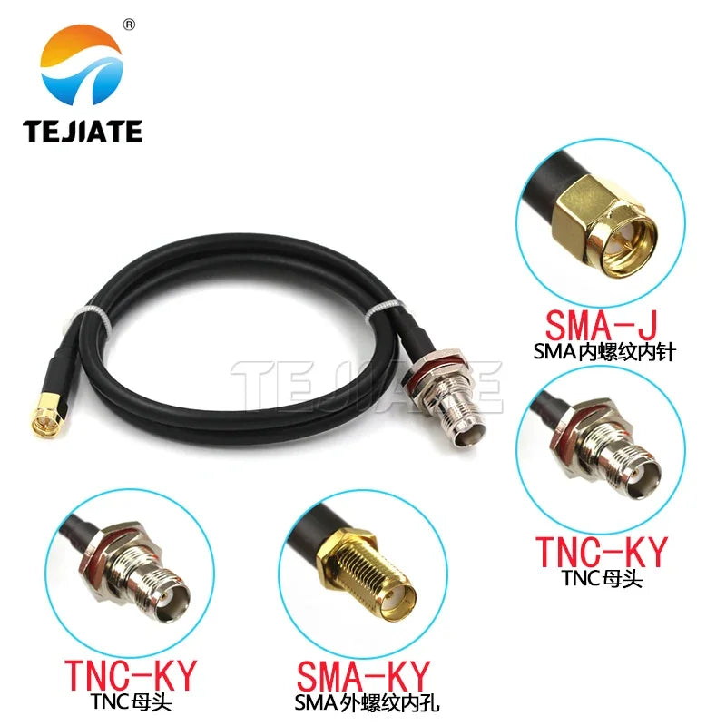 1PCS SMA to TNC RF adapter TNC male to SMA jumper RG58 low loss feeder GPS antenna extension line 50-3 impedance 50 ohms