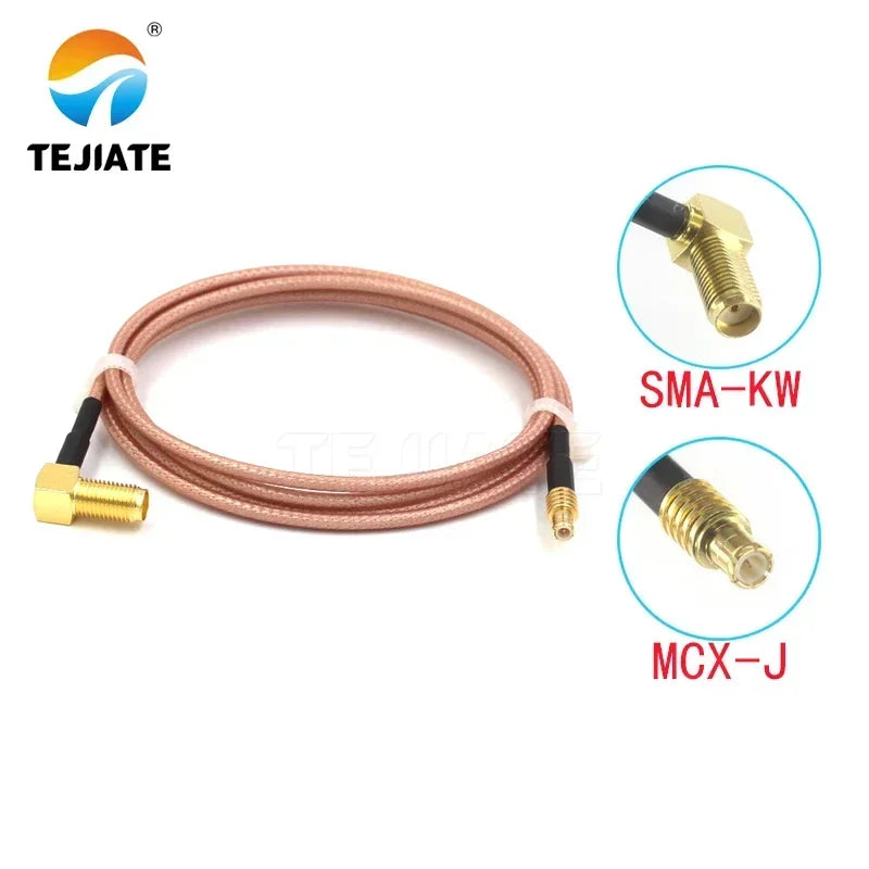 1PCS TEJIATE Adapter Cable MCX To SMA Type MCXJ Convert SMAKW 8-90CM 1M 1.5M 2M Length Connector RG316 Wire