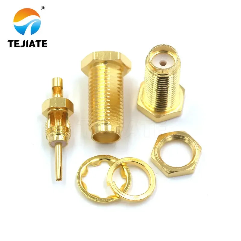 50PCS SMA Female/male Header RPSMA-KY/KWE-1.13 Outer Screw Inner Pin/hole Reverse Connection Pressure Welding Feeder Connector