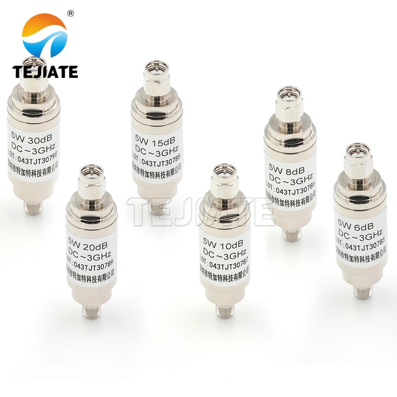 1PCS SMA-JK 5W Male to Female RF Fixed Coaxial Attenuator DC-3GHz 1-30DB SMA Type Connector