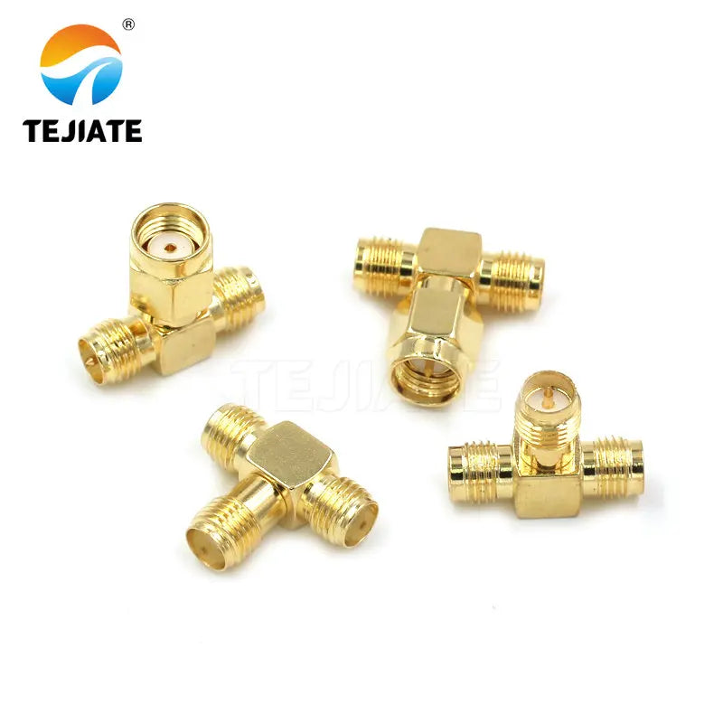 1PCS SMA Adapter Connector RPSMA-KJK Triple Female to Male RF Coaxial Plug Inner Pin Inner Hole Adapter Tee Connector