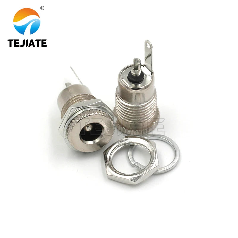 DC099 5.5 mm x 2.1mm DC Power Jack Socket Female Panel Mount Connector Metal DC-099 Open Hole 11MM 5.5*2.1 5.5*2.5 3.5X1.3MM