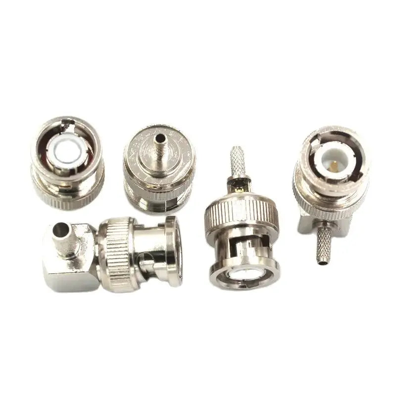 1PCS BNC Adapter J-1.5 J-3 JW-1.5 JW-3 Q9 Male Header Bent Type Right Angle Crimp Feeder Match For RG58/142/316
