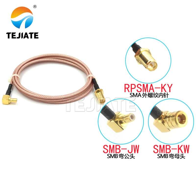 1PCS RG316 adapter line RPSMA-KY to SMB-KW SMB-JW connecting line SMB bent male and female