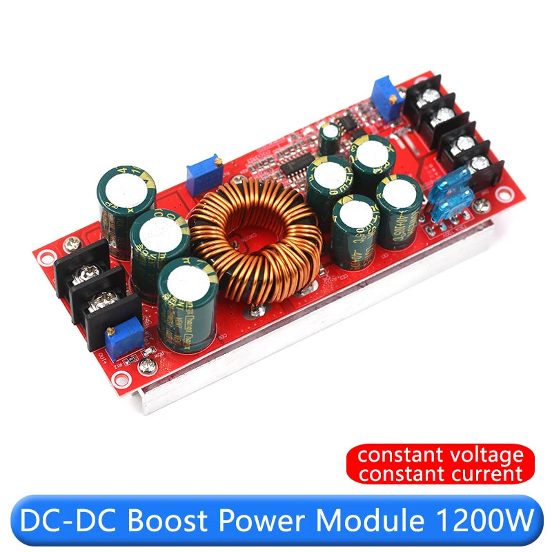 1200W High Power DC-DC Adjustable Boost Power Module Board Constant Voltage and Constant Current Laptop Car Audio
