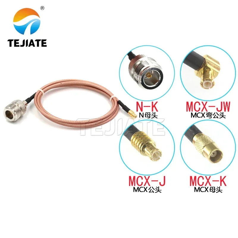 1PCS N female to MCX adapter wire MCX-JW MCX-J MCX-K to N-K connection wire N female to MCX male RF wire RG316 coaxial line