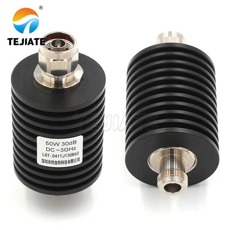 1PCS N-type attenuator N-JK 50W attenuator DC-3GHz 5DB-50DB RF coaxial fixed N-type male dummy load plug connector
