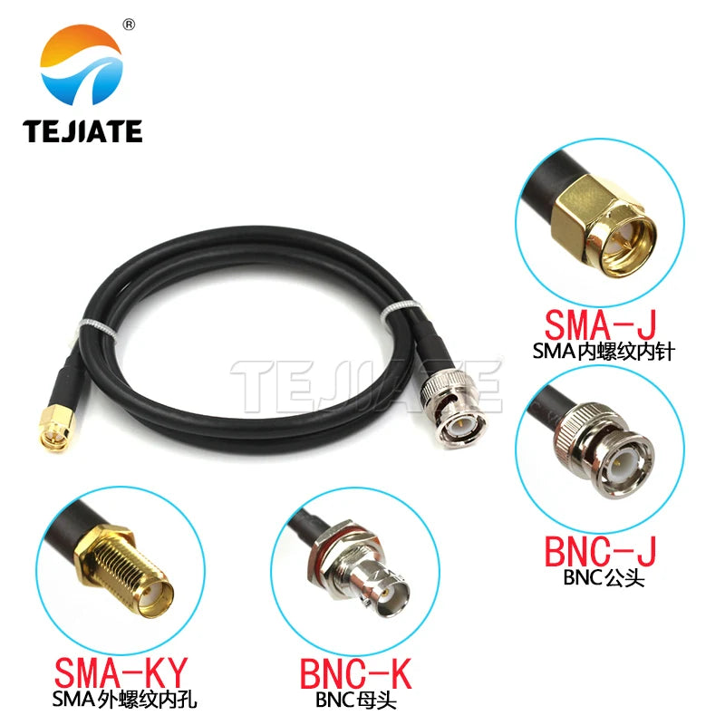 1PCS BNC to SMA connecting cable RG58 RF cable BNC male female to SMA male female adapter cable 50-3 Q9 extension cable