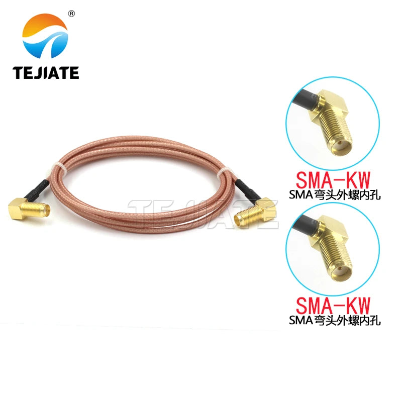 1PCS SMA-KW to RPSMA-KW adapter wire SMA bent female to RPSMA-KW RF wire RG316 adapter wire impedance 50 ohms