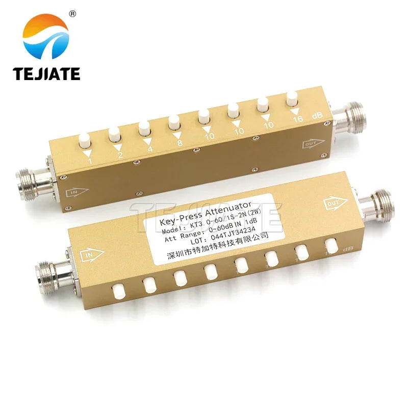 1PCS SMA N-type RF Button Adjustable Key Signal Attenuator 0-30dB 0-60dB 0-90dB Step 2W High Power 0-4GHz
