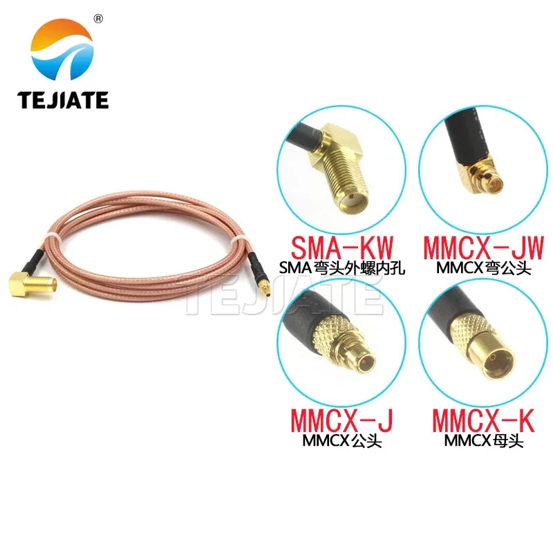 1PCS SMA-KW To MMCX Adapter Line MMCX-JW MMCX-K MMCX-J To SMA Bent Female RF Line RG316 Coaxial Impedance 50 Ohms
