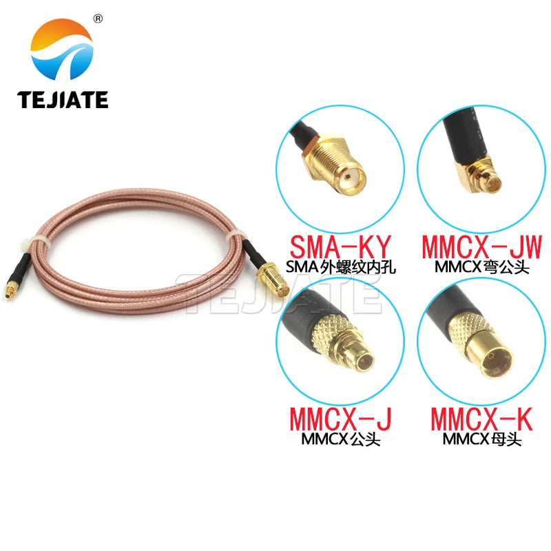1PCS SMA-KY to MMCX-JW KE J RF Connection Cable SMA-K Outer Screw Inner Hole to MMCX Male Female SMA/MMCX-JW