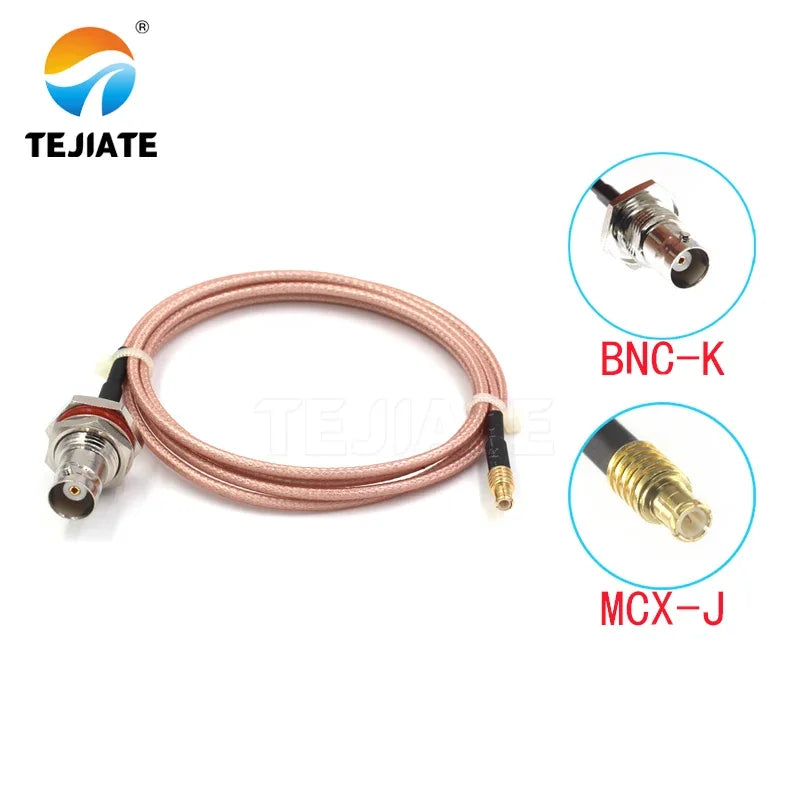 1PCS TEJIATE Adapter Cable BNC To MCX Type BNCK Convert MCXJ 8-90CM 1M 1.5M 2M Length Connector RG316 Wire