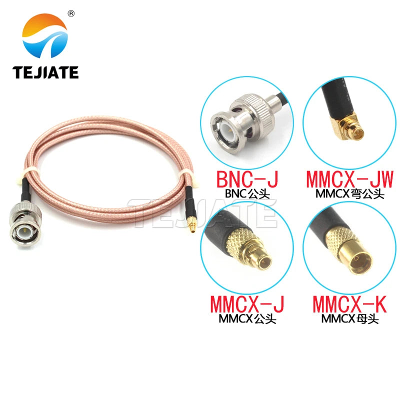 1PCS BNC to MMCX adapter line MMCX-JW MMCX-J MMCX-K to BNC-J male connector line RG316 coaxial line impedance 50 ohms